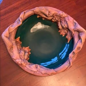 Vintage 1990 Terrafirma pottery bowl green glaze